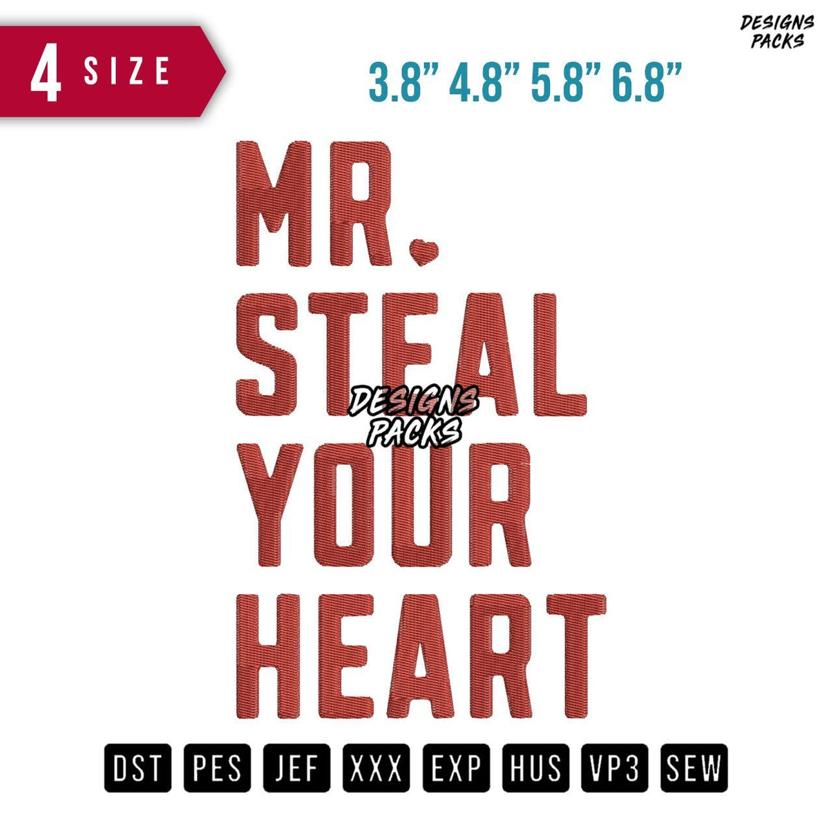 Steal Your Heart Embroidery Design