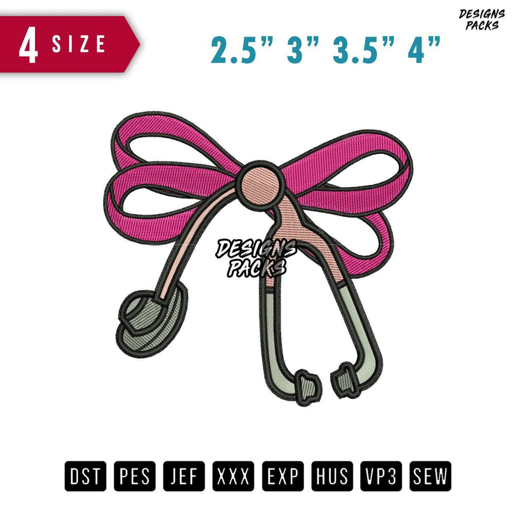 Stetoscope Ribbon Embroidery Design