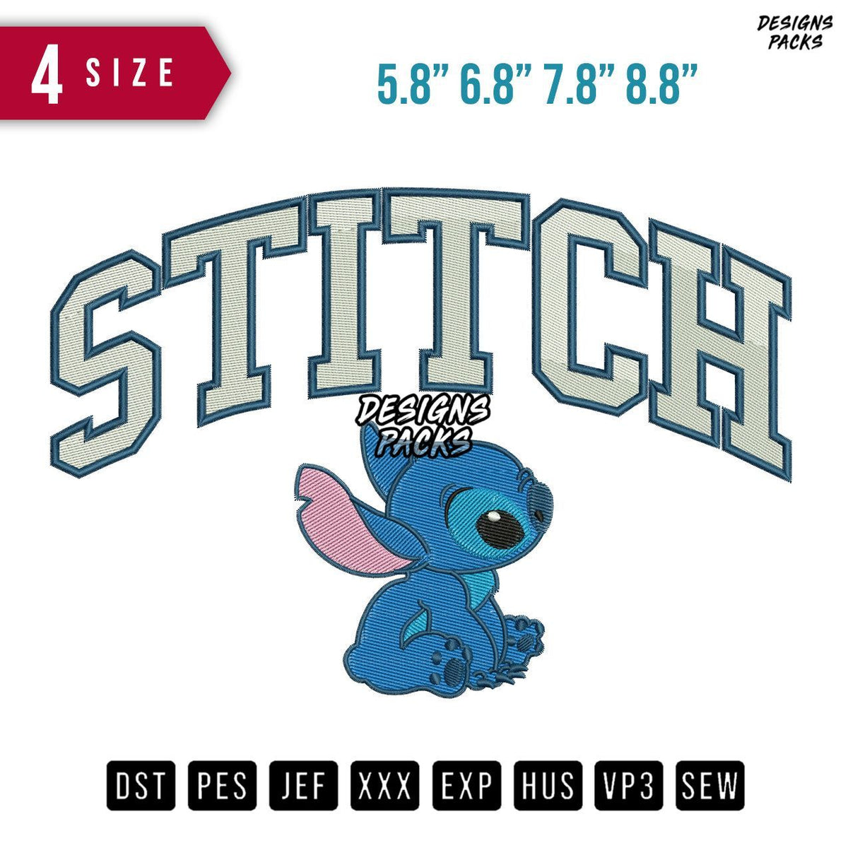 Stitch With Letter Fill Embroidery Design