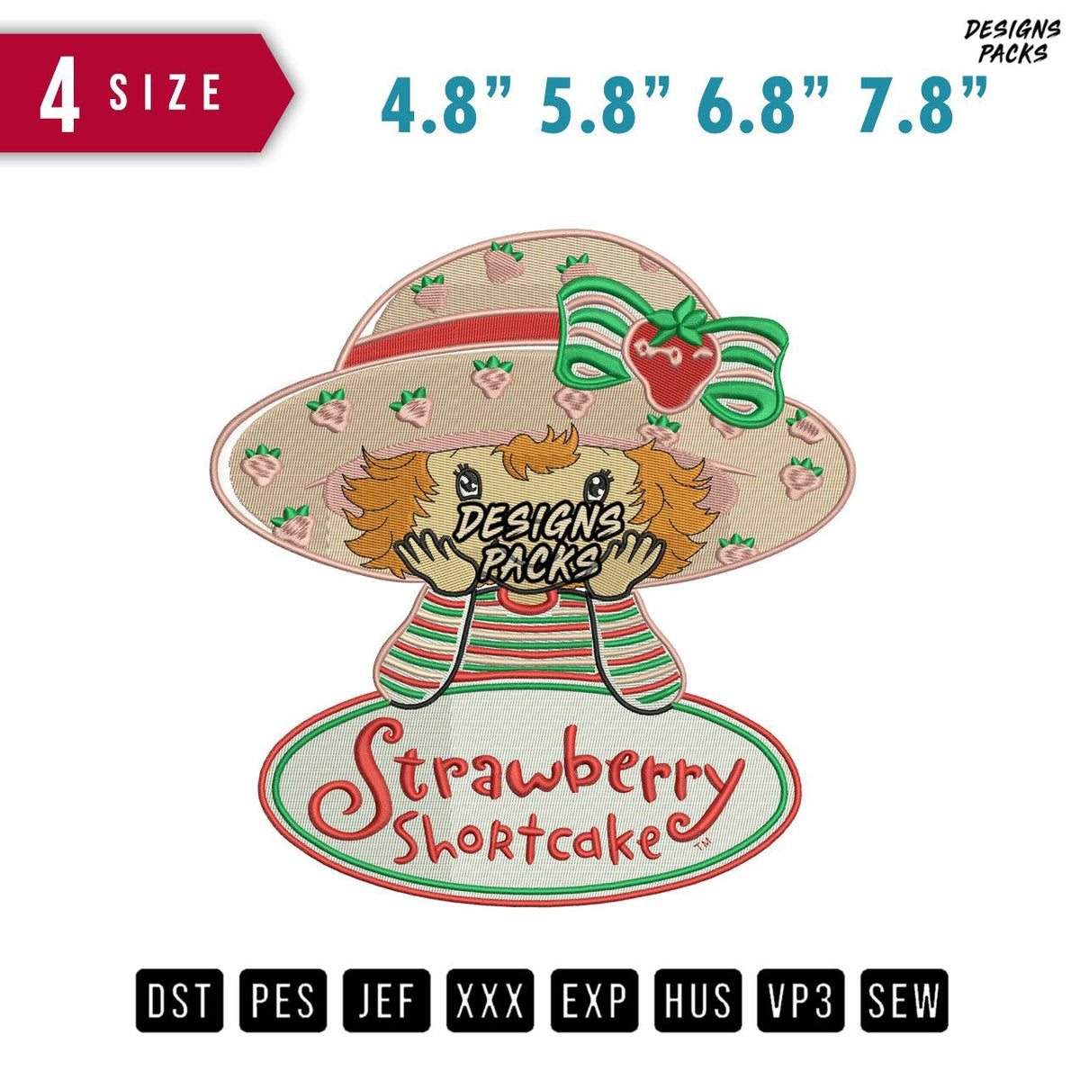 Strawberry Short Cake Embroidery Design