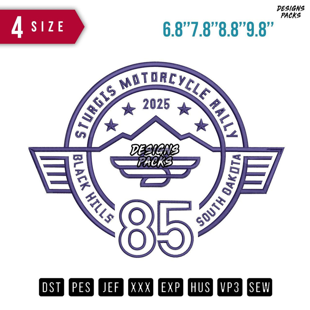 Sturgis MotorCycle Embroidery Design