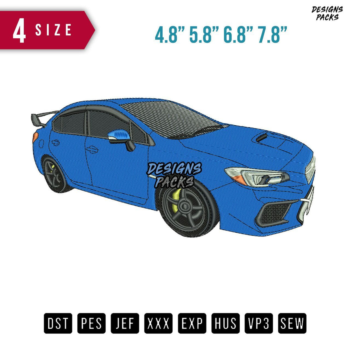 Subaru Wr x Car Embroidery Design