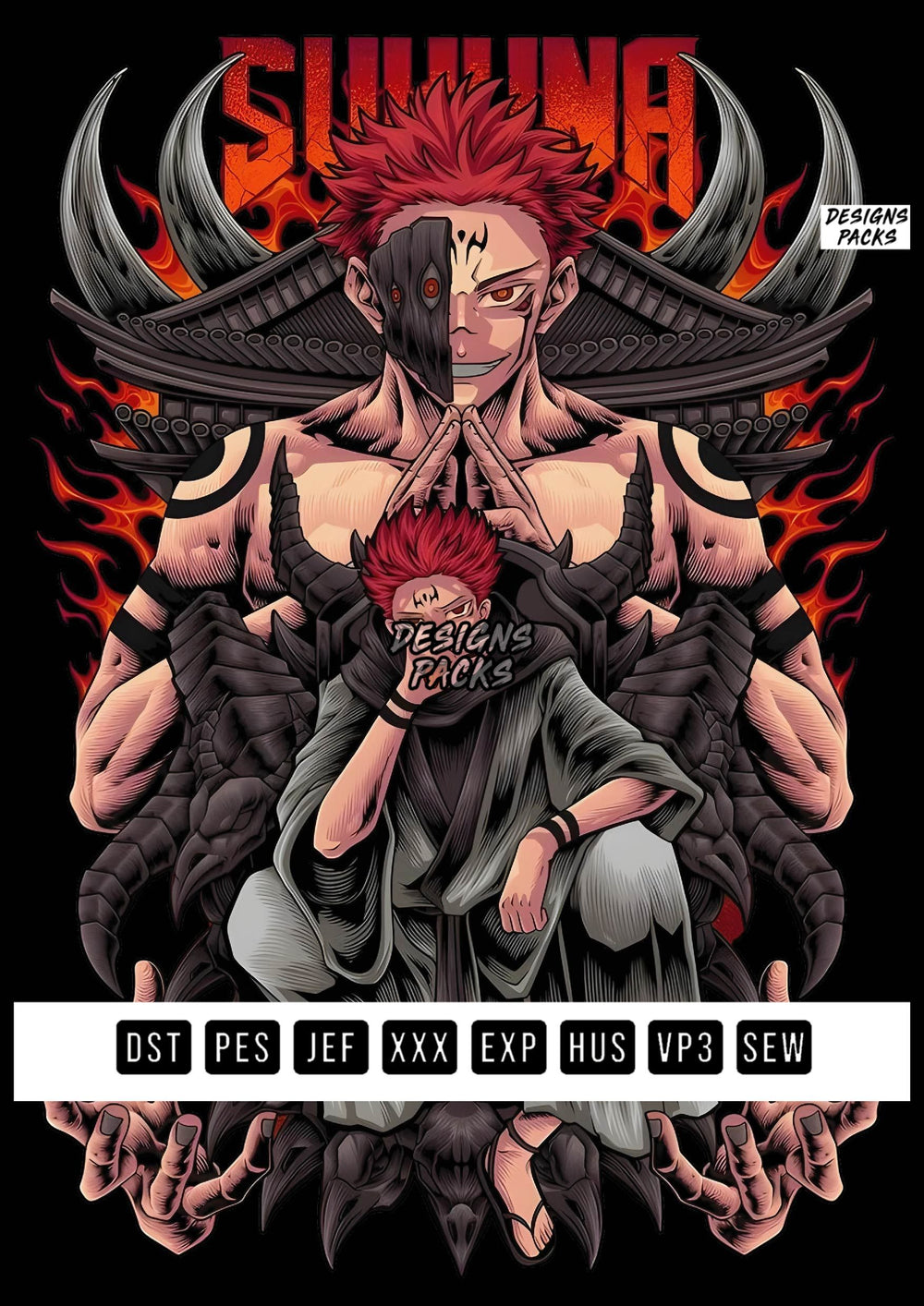 Sukuna Printable Embroidery Design