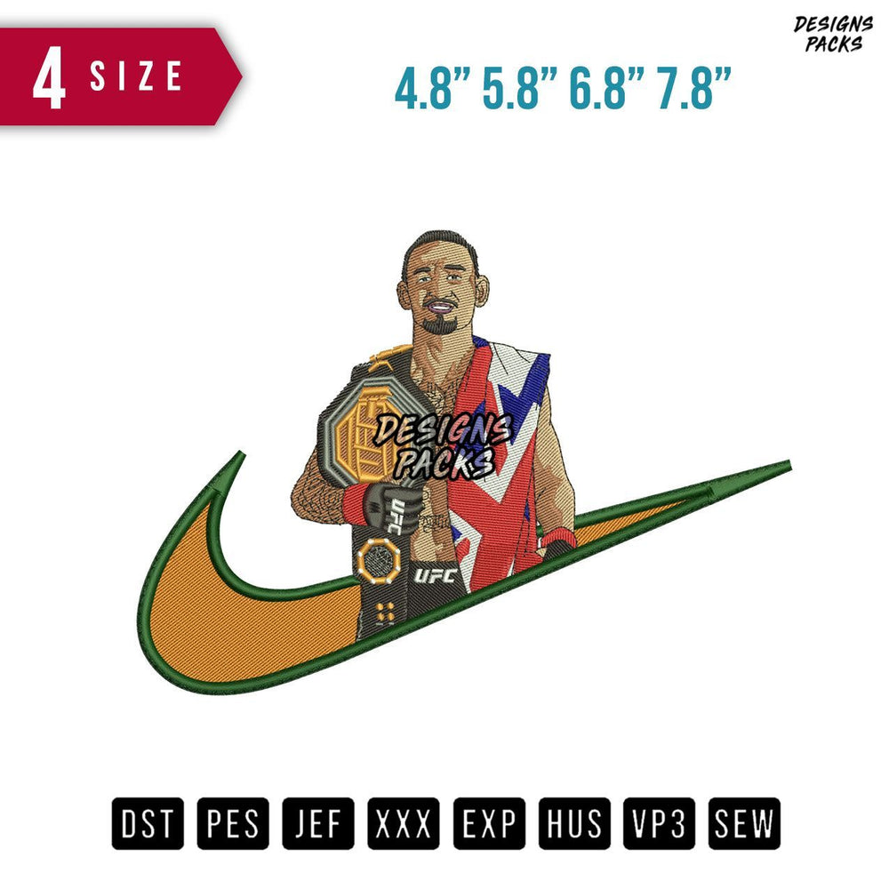Swoosh Boxing B Embroidery Design