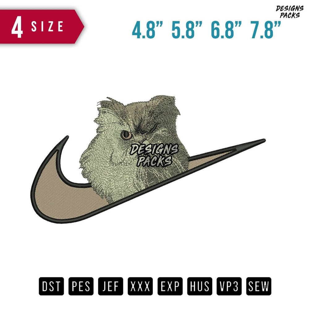 Swoosh Dogs Thick Embroidery Design