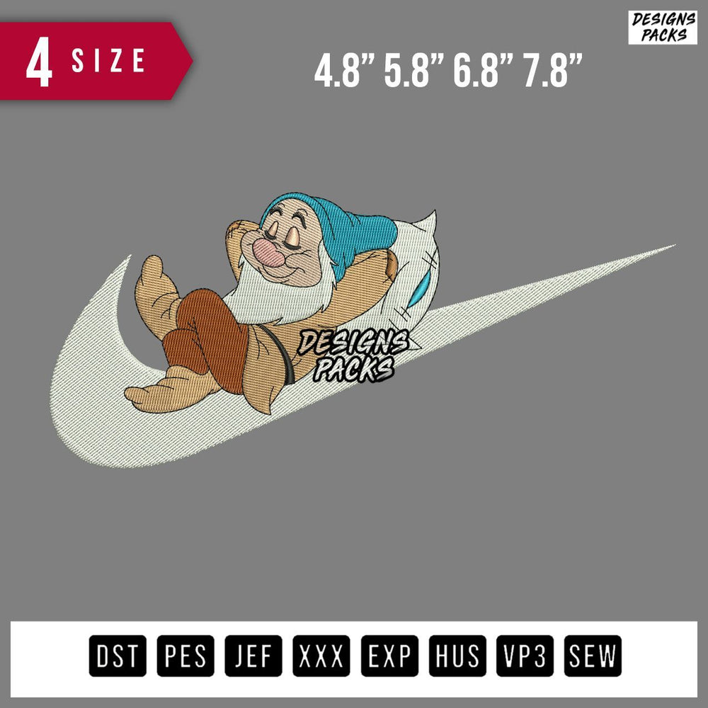 Swoosh Dwarf Embroidery Design