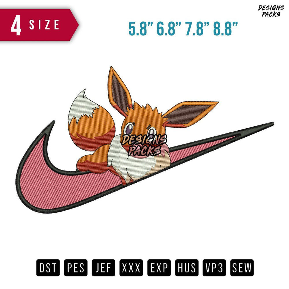 Swoosh Eevee Embroidery Design
