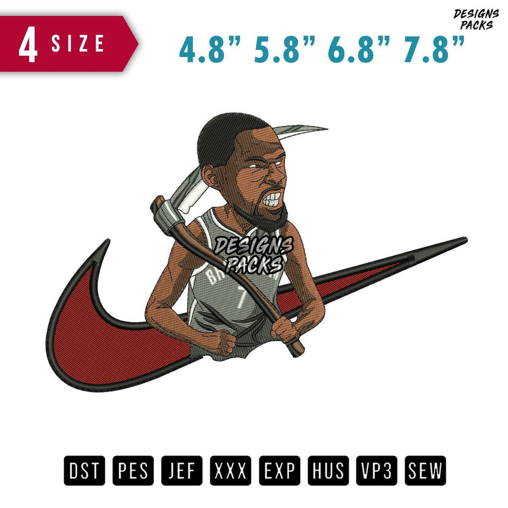 Swoosh Kevin Durant Embroidery Design