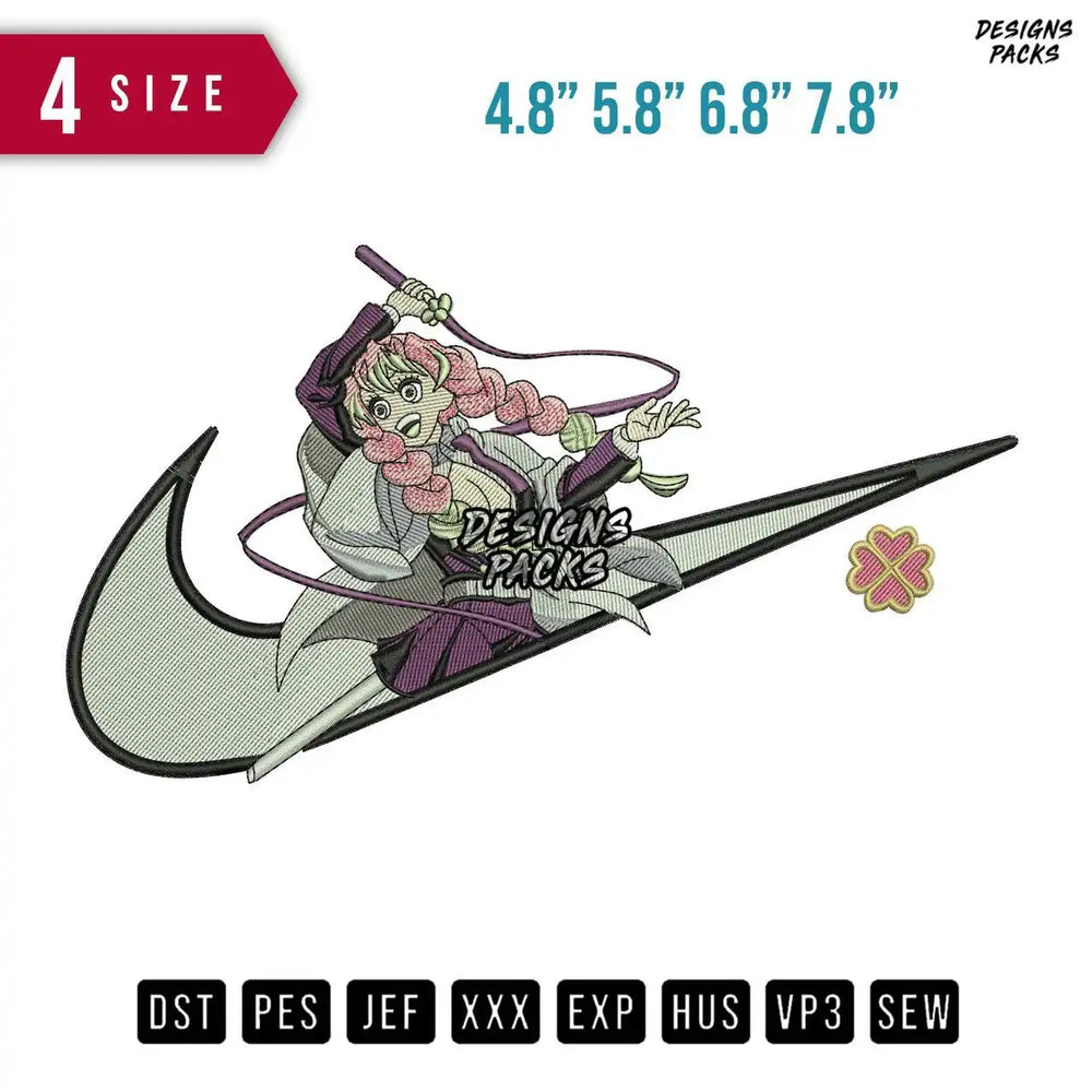 Swoosh Mitsuri Kanroji Embroidery Design