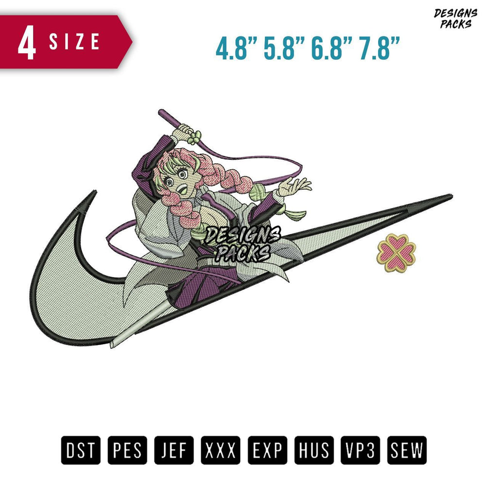 Swoosh Mitsuri Kanroji Embroidery Design