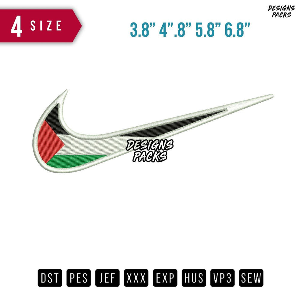 Swoosh Palestine Embroidery Design