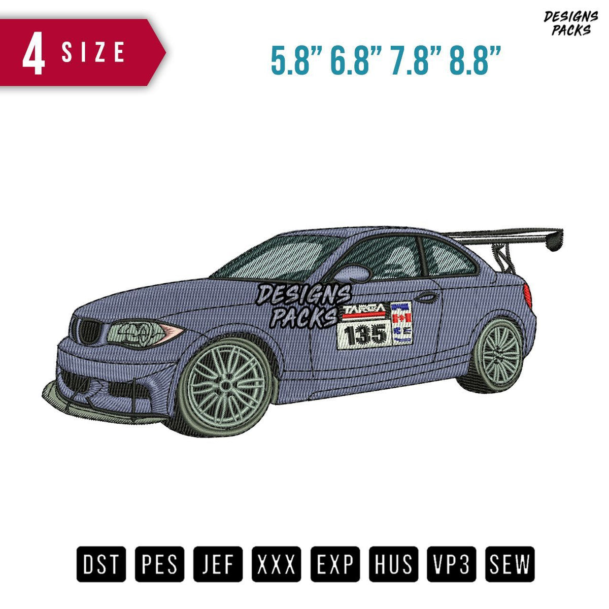 Targa Car Embroidery Design