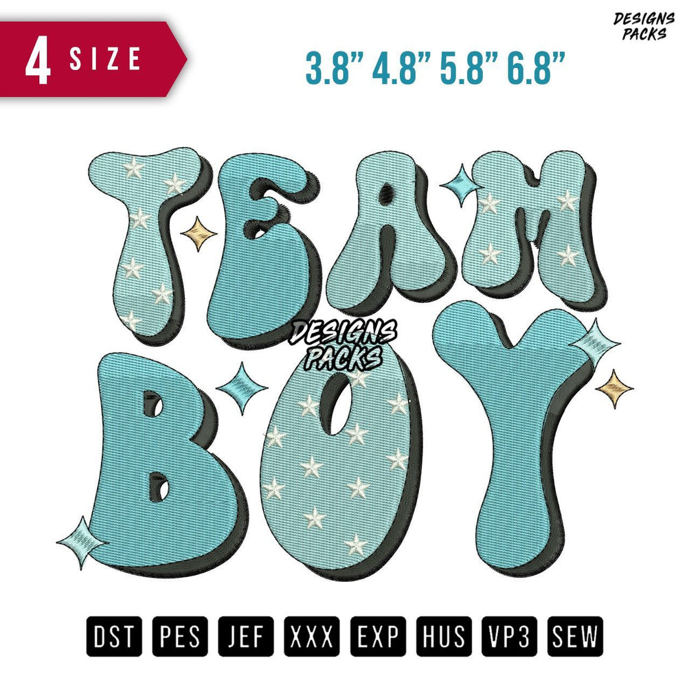 Team Boy Embroidery Design
