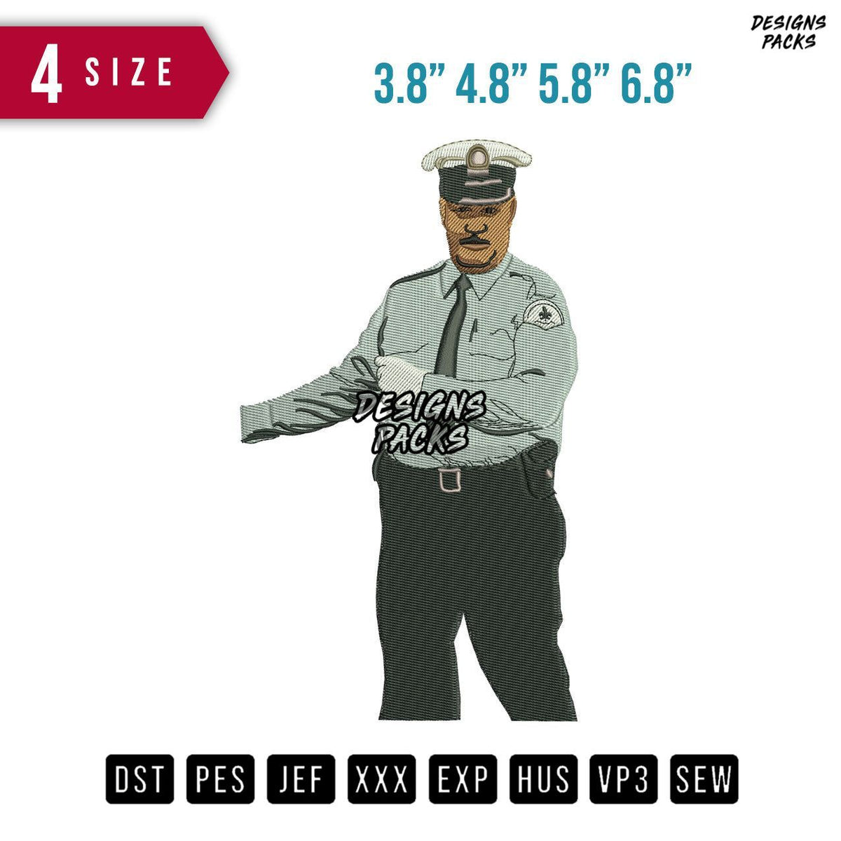 The Police Embroidery Design