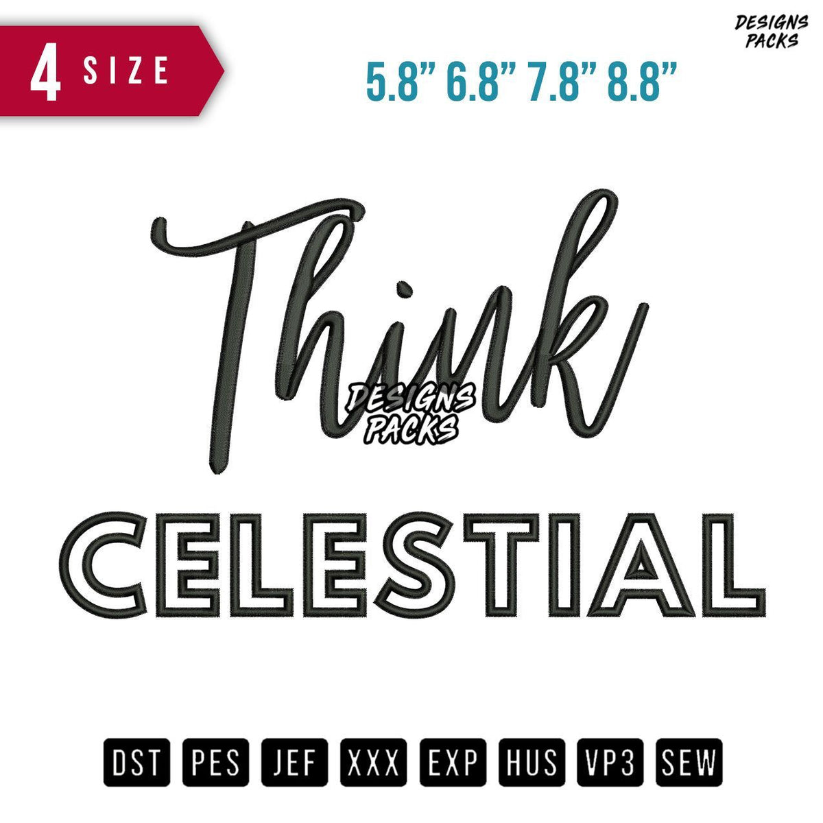 Think Celestial Applique Embroidery Design