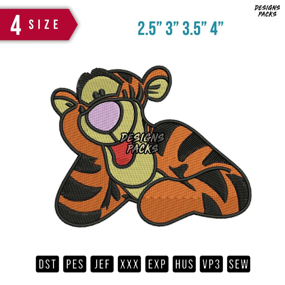 Tigger Face Embroidery Design
