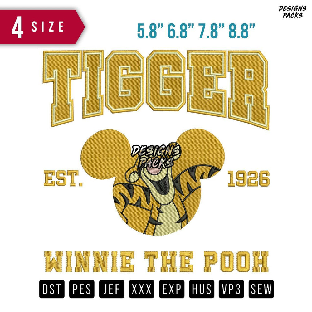 Tigger Winnie Embroidery Design