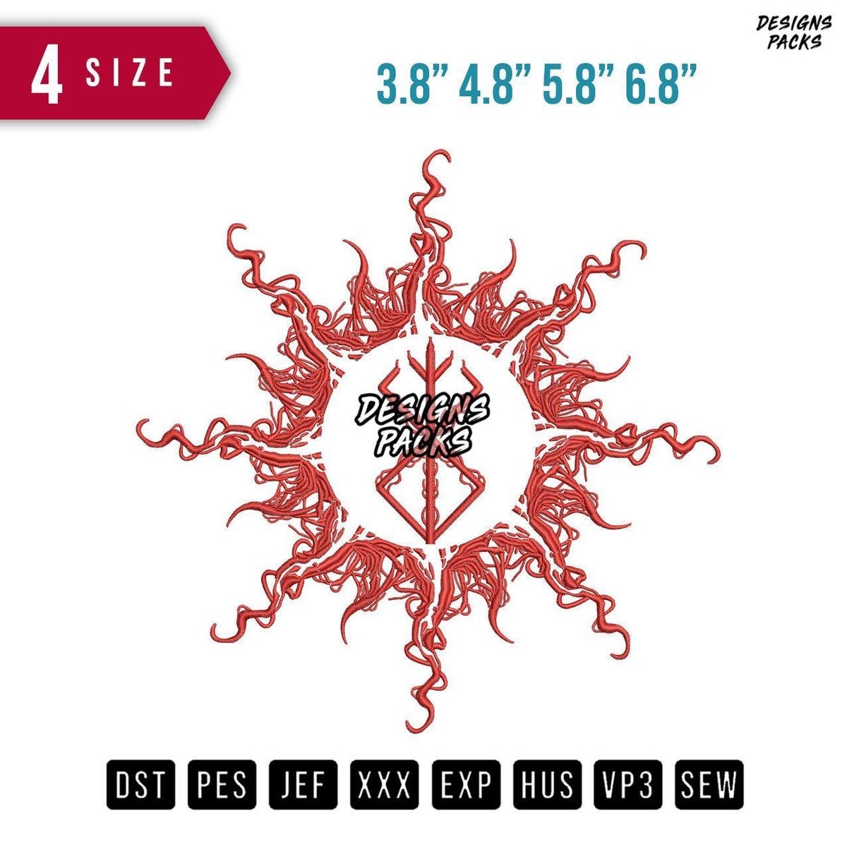 Titan Fire Logo Embroidery Design