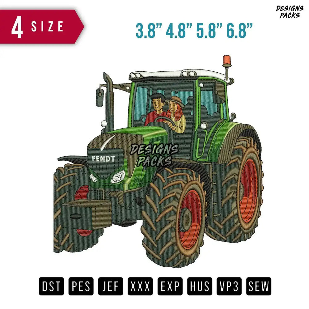 Tractor Fendt Embroidery Design