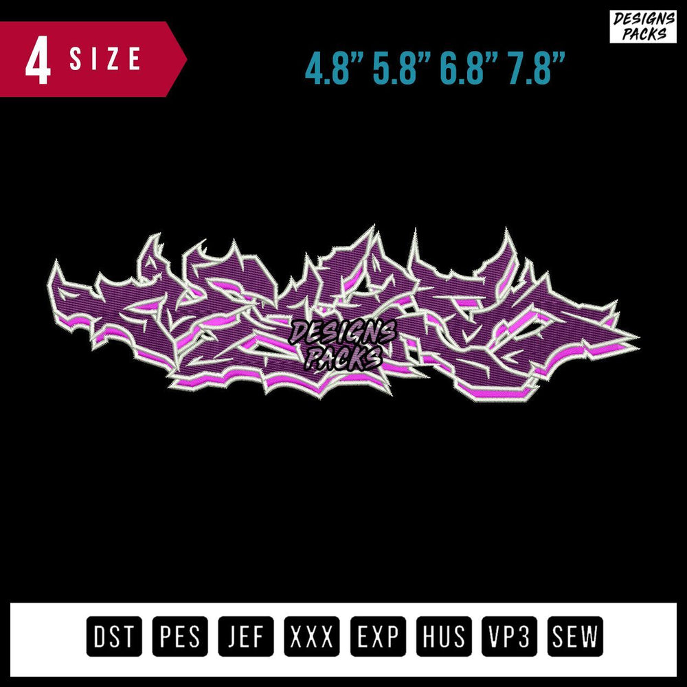 Tribal Typography Embroidery Design