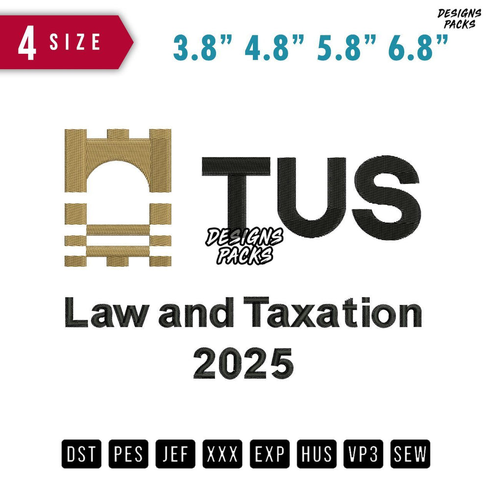 Tus Law And Taxation Embroidery Design