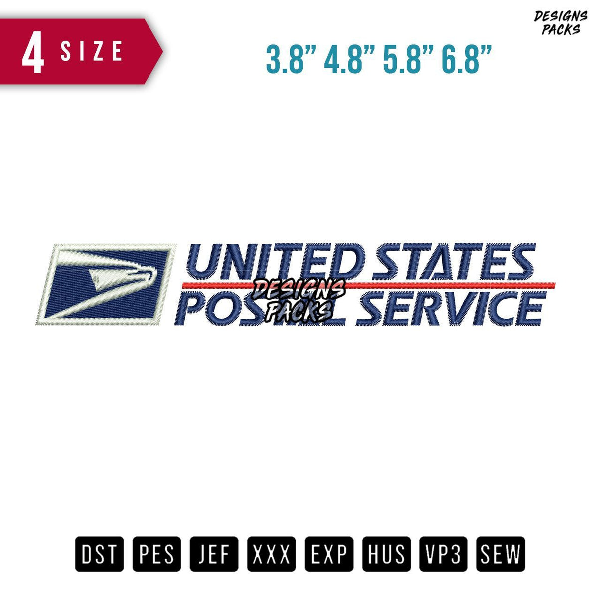 US Postal Service B Embroidery Design