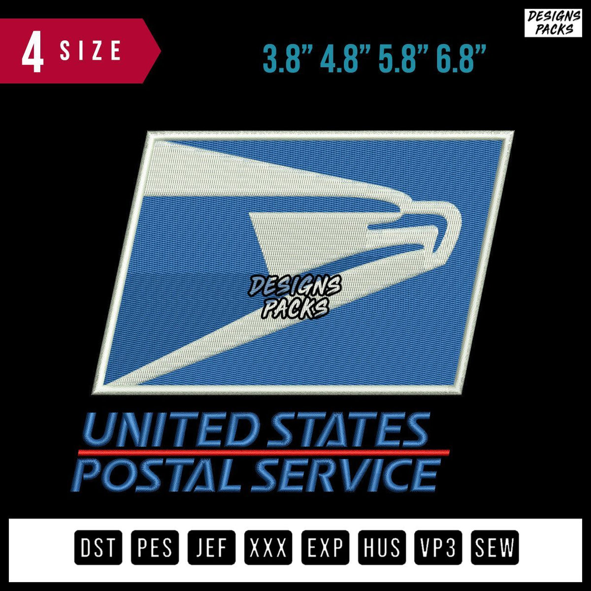 US Postal Service Embroidery Design