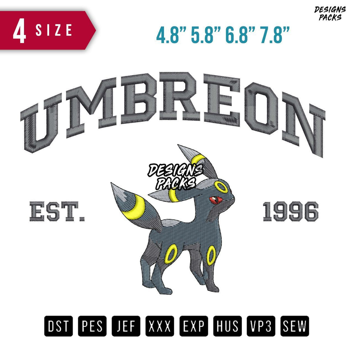 Umbreon Est Embroidery Design
