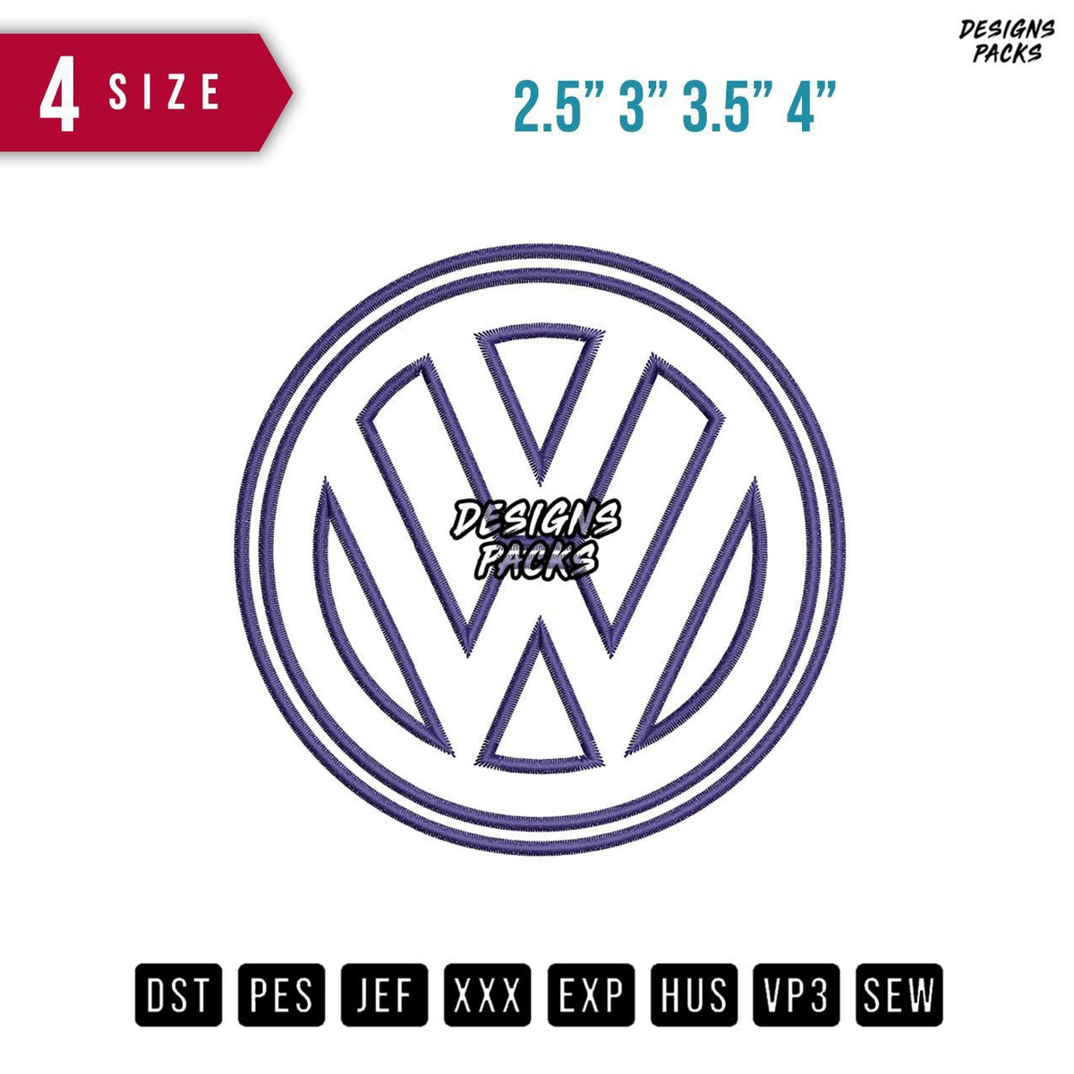 VW Contour Embroidery Design