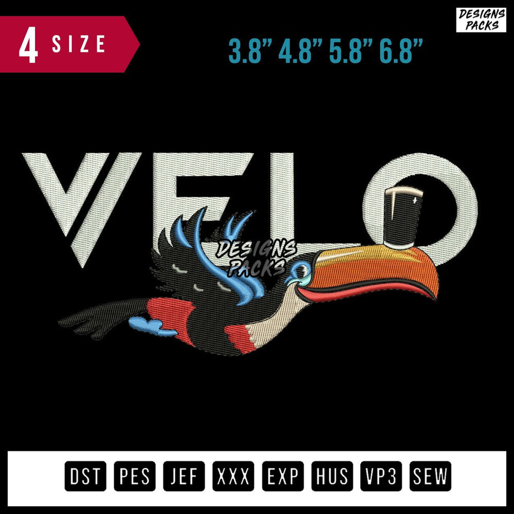 Velo Bird Embroidery Design
