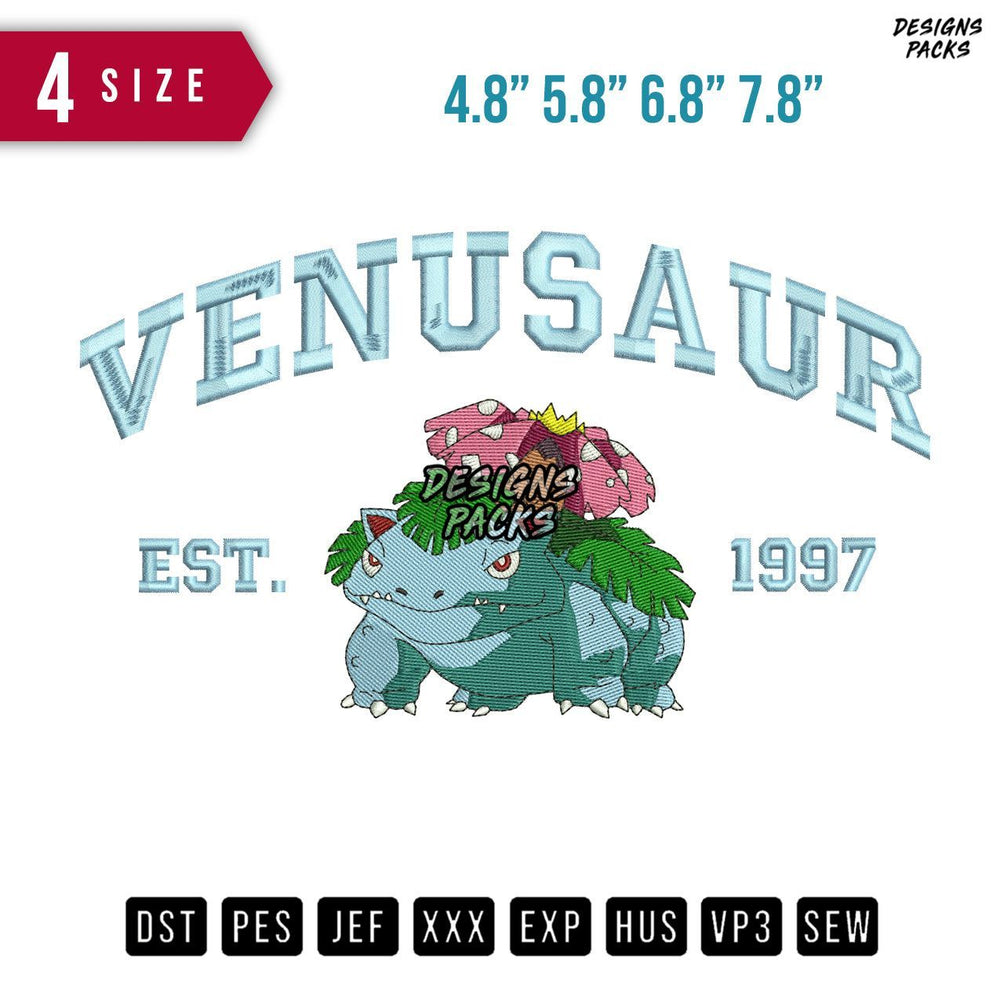 Venusaur Est Embroidery Design