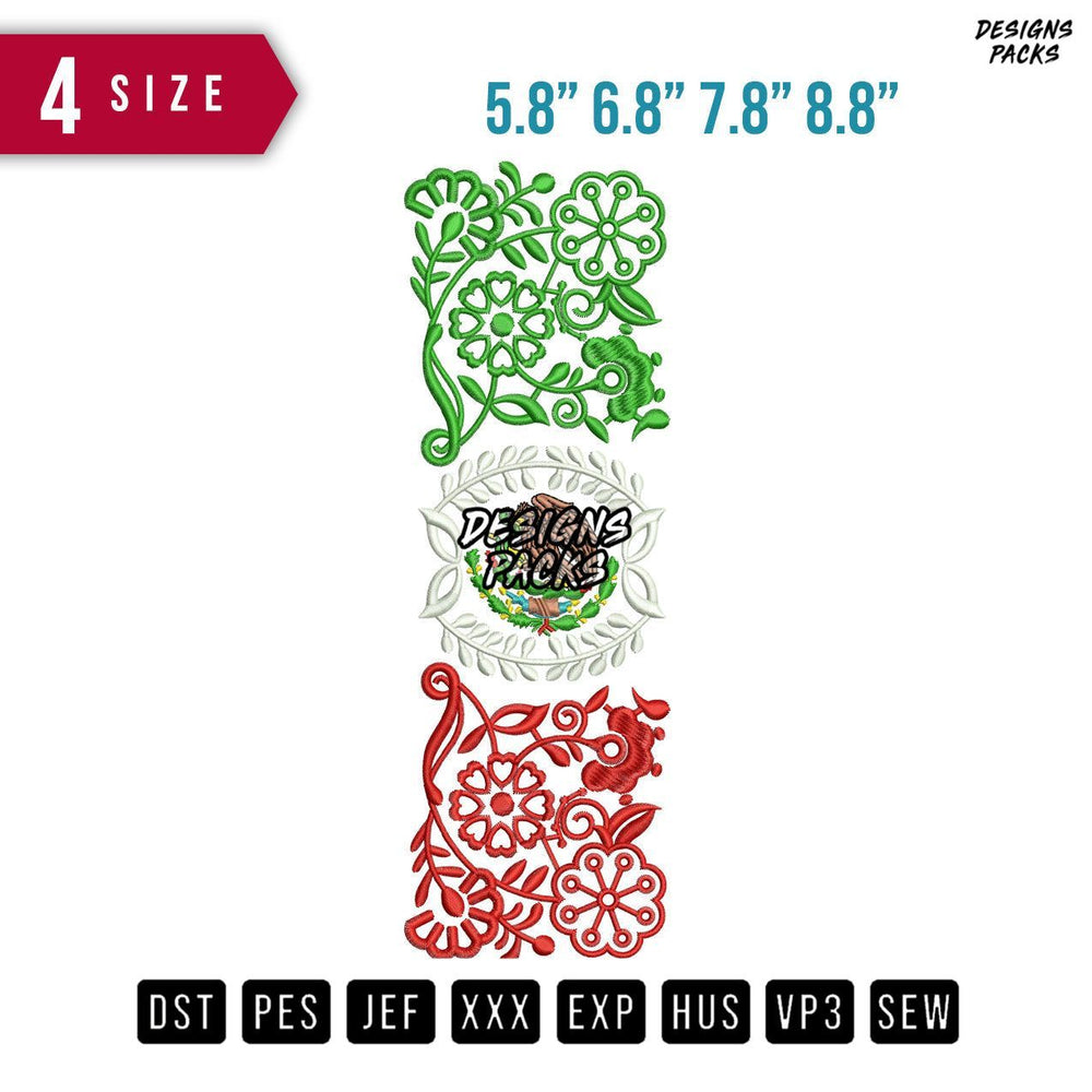 Vintage Flower Embroidery Design