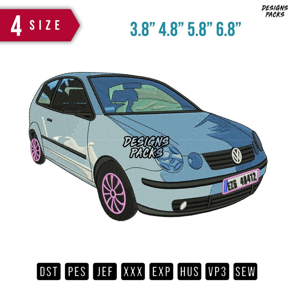 Volkswagen Polo Car Embroidery Design