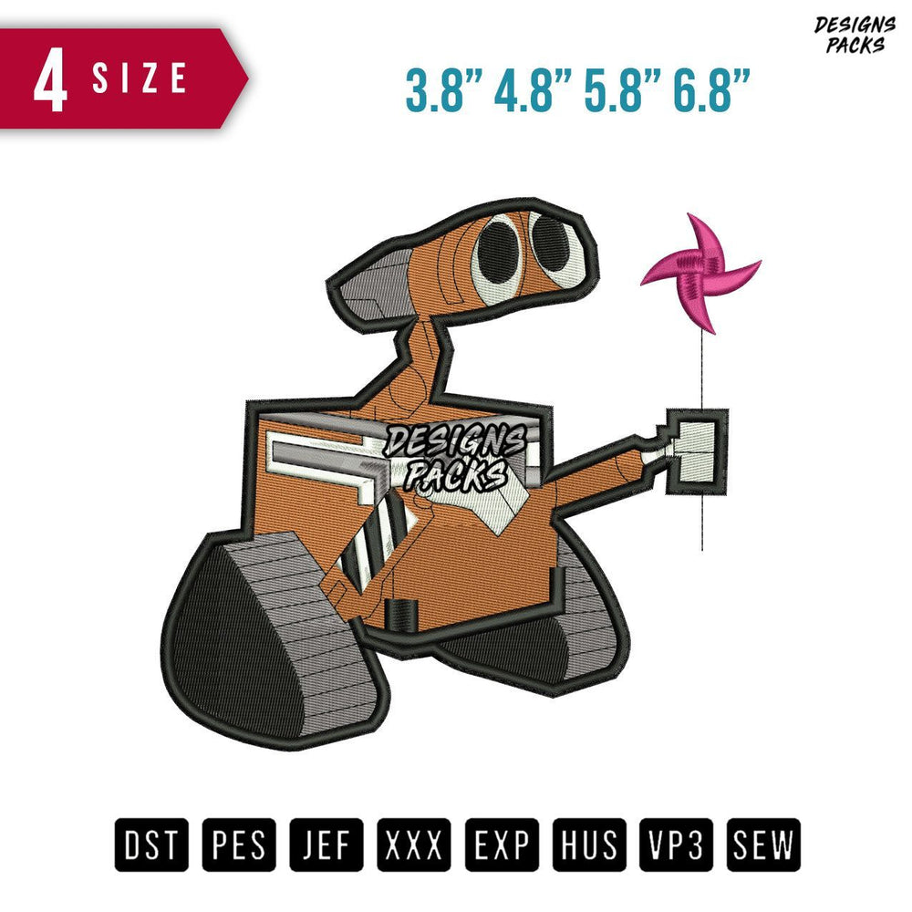 Wall-E B Embroidery Design