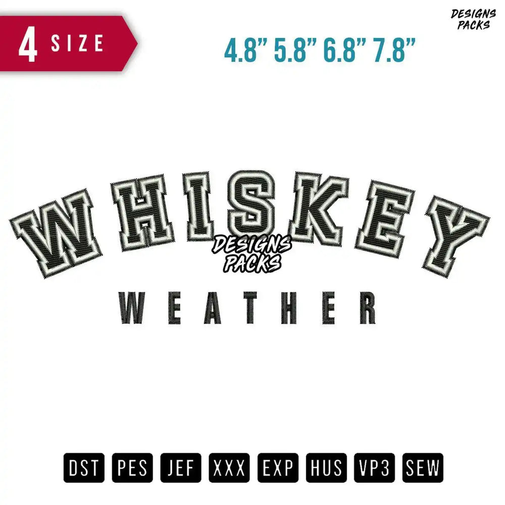 Whiskey Embroidery Design