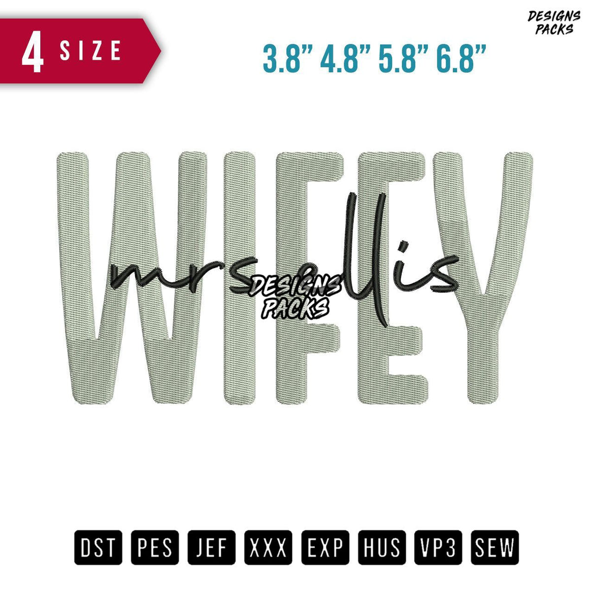 Wifey mrs Ellis Embroidery Design