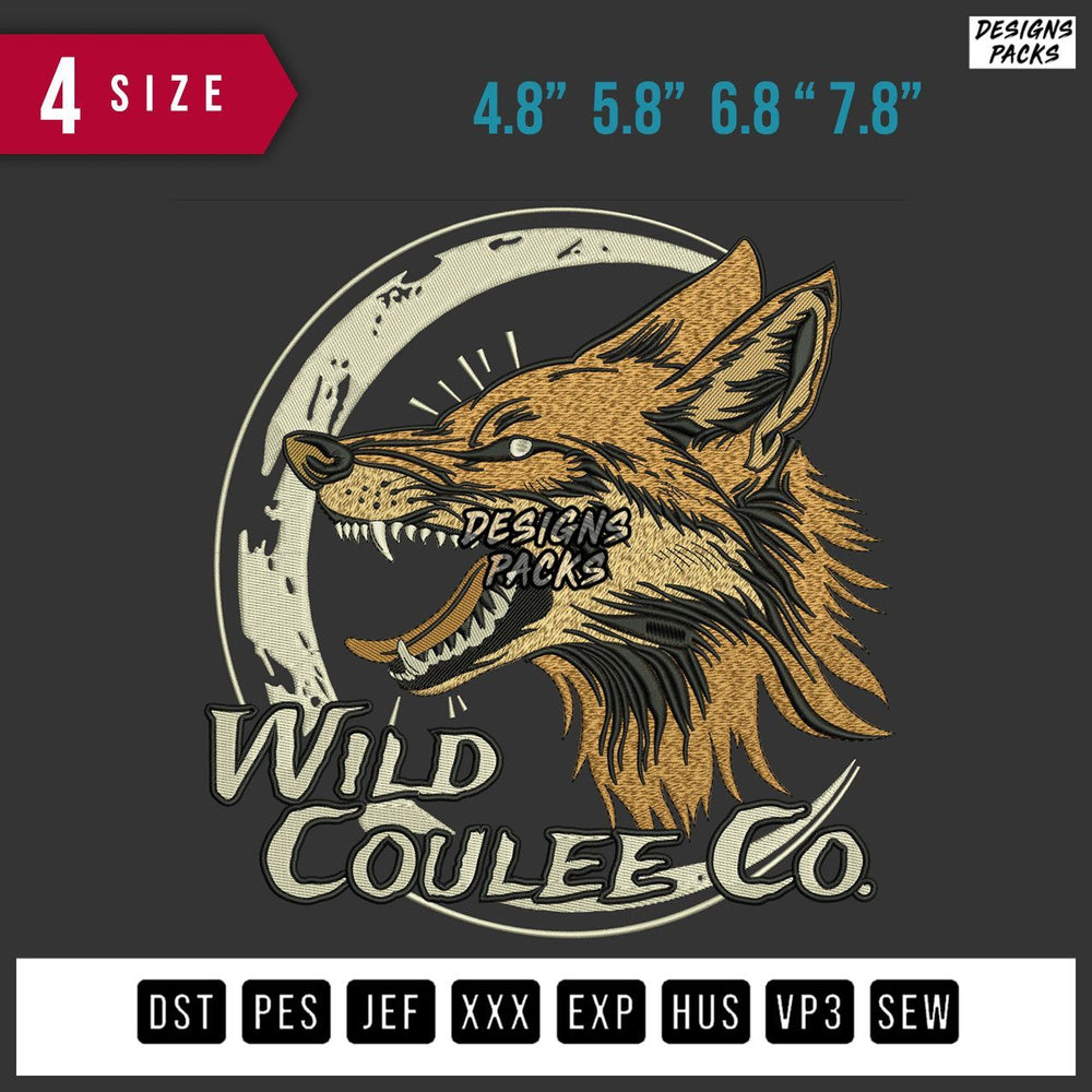 Wild Wolf Embroidery Design