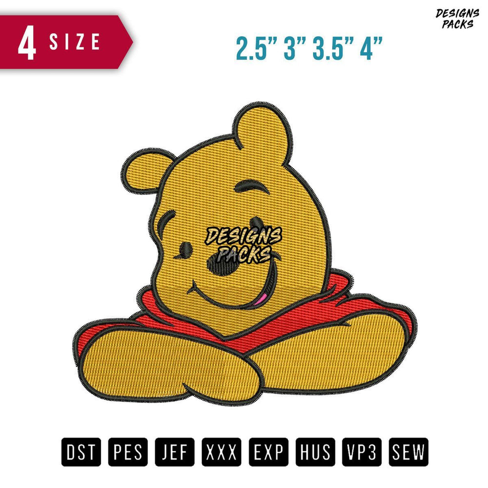 Winnie The Pooh Face Embroidery Design