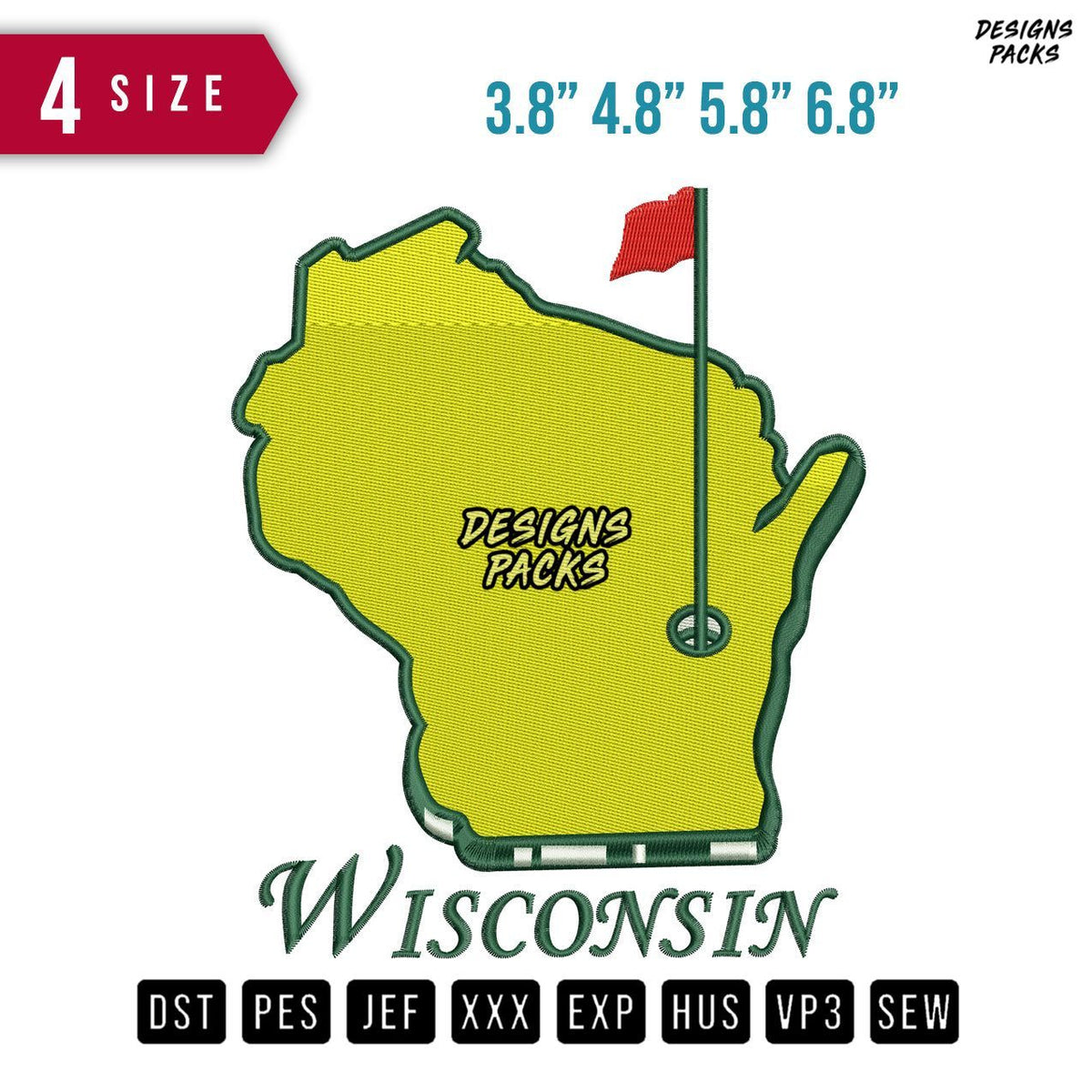 Wisconsin Embroidery Design