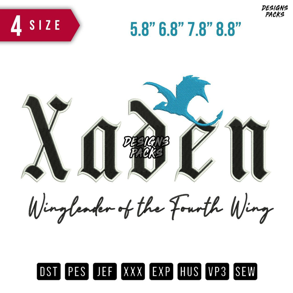 Xaden Embroidery Design