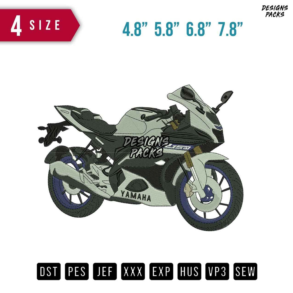 Yamaha R15 Embroidery Design