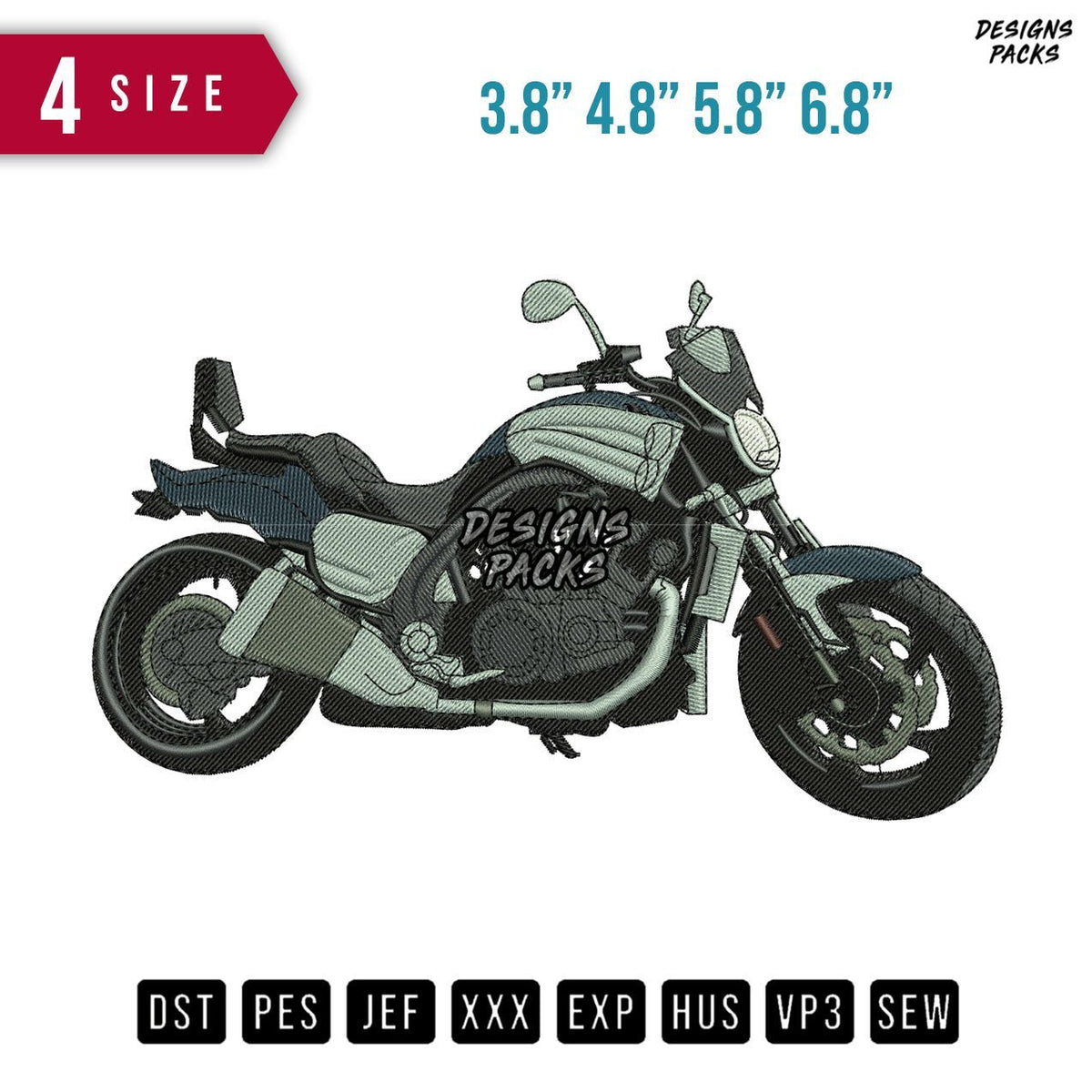 Yamaha Vmax B Embroidery Design