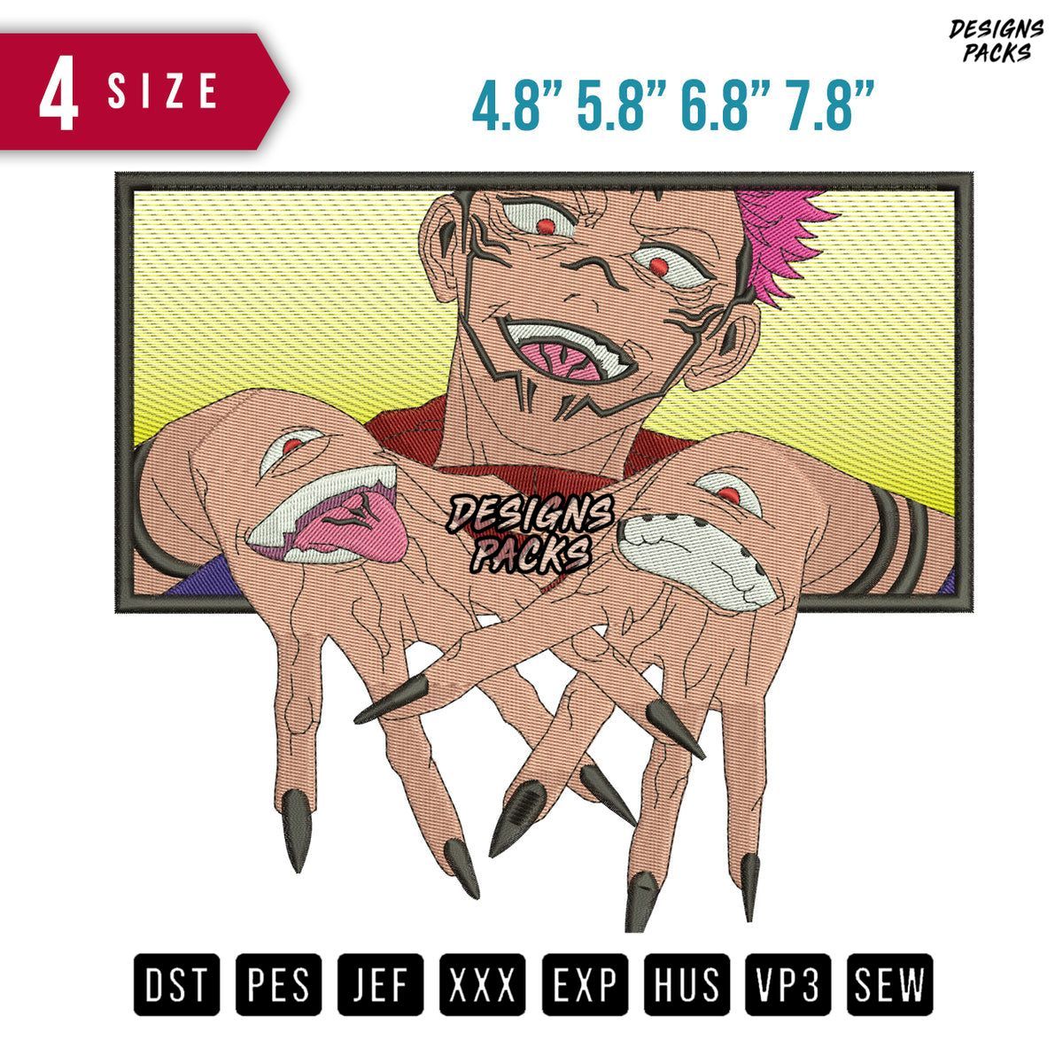 Yuuji Itadori Anime Embroidery Design