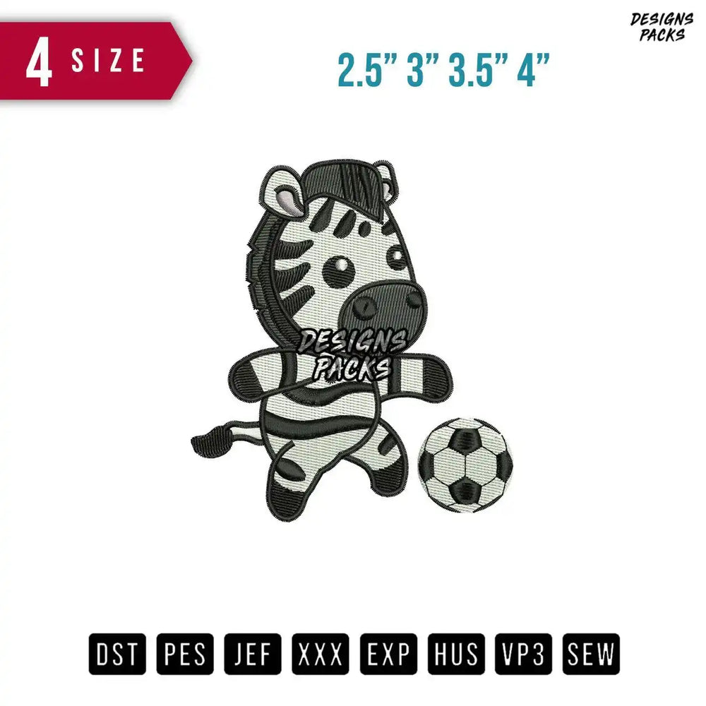 Zebra Ball Embroidery Design