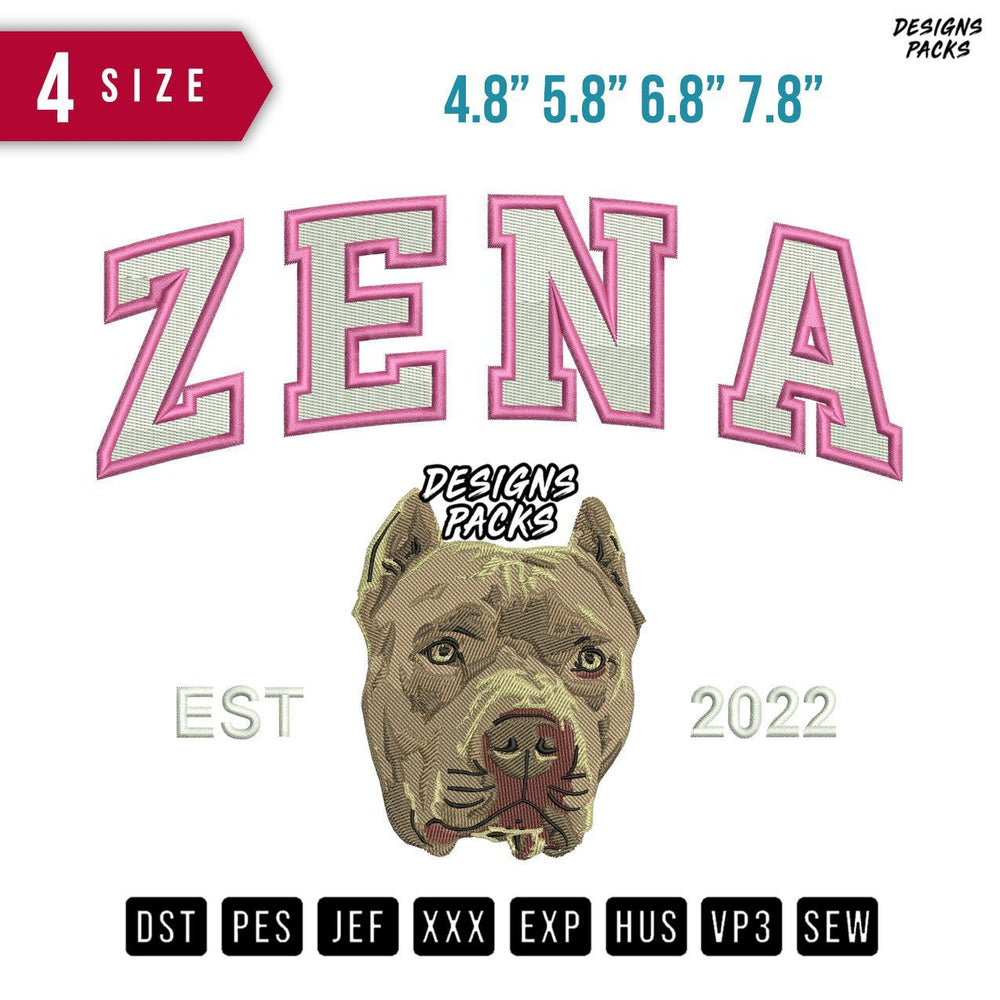 Zena Dog Embroidery Design