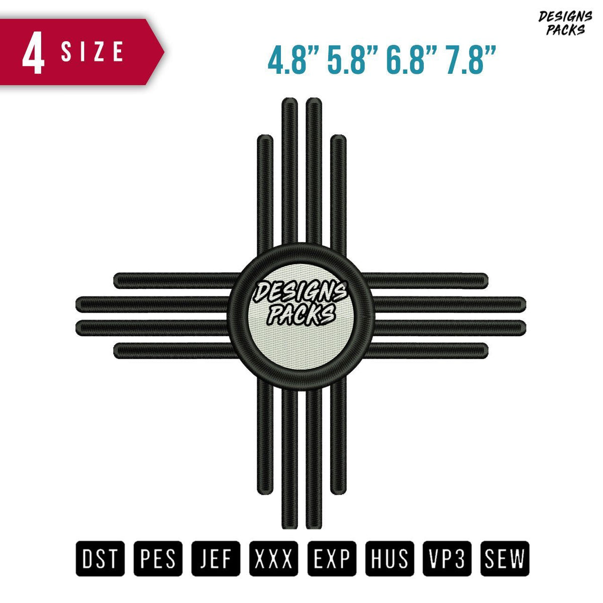 Zia Simbol Embroidery Design