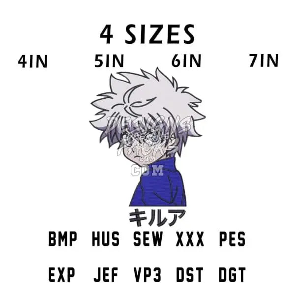 Zoldyck Killua Anime Embroidery Design