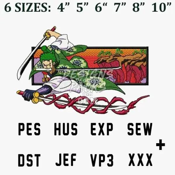 Zoro Roronoa Sword One Piece Anime Embroidery Design designspacks