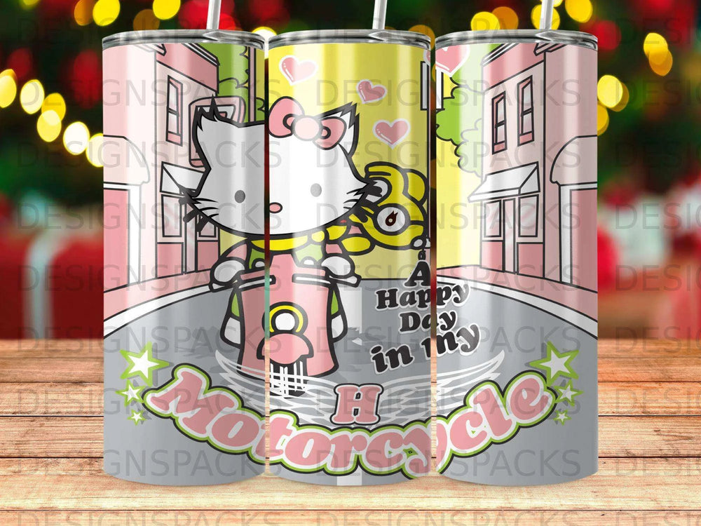 A Happy Day in my Motorcycle Tumbler Digital Wrap Design