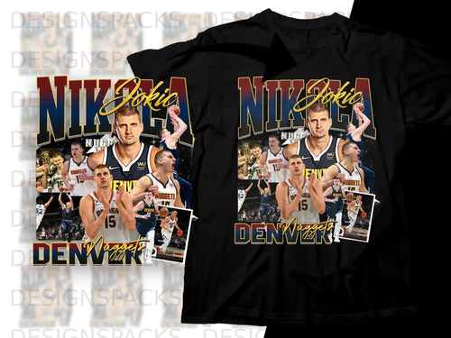 Denver Nuggets Nikola Jokic collage t-shirt with 